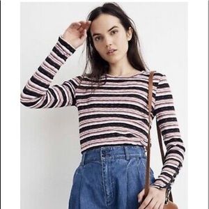 Madewell Button Cuff Striped Thermal